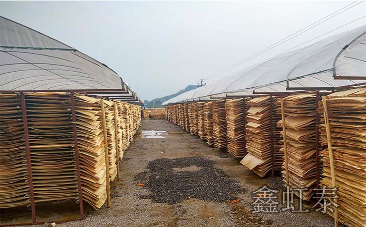 鑫虹泰木業單板大曬場一角